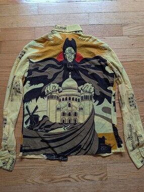 Vintage '70s ICE Italian Graphic Design Disco Shirt European High Contrast Vtg